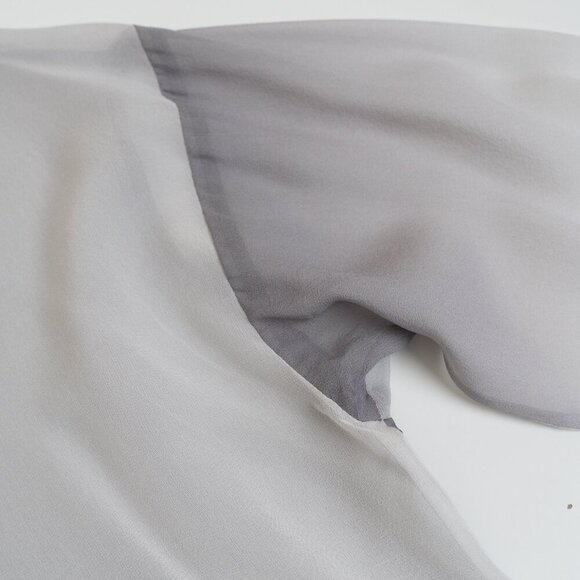 ✨ Eileen Fisher Sheer Silk Top Tunic Oversized Pearl Water Lagenlook Gray - Picture 12 of 16